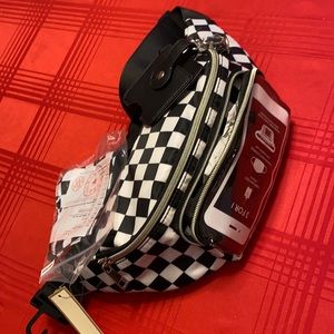Black/White Checkers Fanny Pack 3 For 1